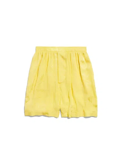 Balenciaga Women's Silk Pajama Shorts In Yellow