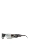 Balenciaga Silver Acetate Mono Rectangle Sunglasses In Silver