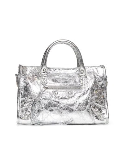 Balenciaga Women Silver Le City Small Bag In Metallic