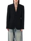 Balenciaga Women's Single-breasted Wool Blazer In Black For Ss24 In Black