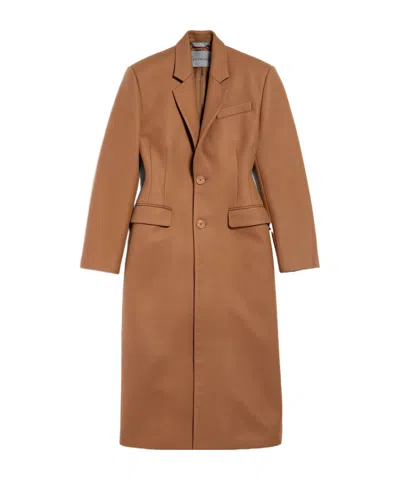 Balenciaga Women's Single-breasted Coat In Camel In Brown