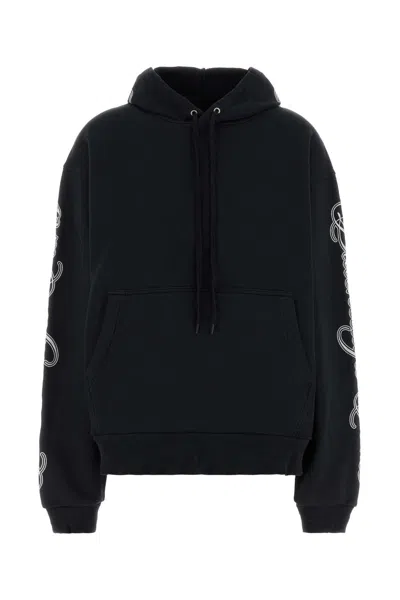 Balenciaga Women Slate Cotton Oversize Sweatshirt In Black