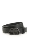 Balenciaga Women Slim Bb Belt In Black