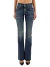 Balenciaga Women Slim Fit Bootcut Pants In Blue