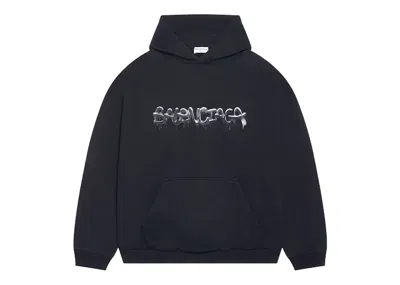 Pre-owned Balenciaga Women's Slime Wide Fit Hoodie In Black
