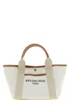 Balenciaga Sand Canvas Small Biarritz Shopping Bag In White