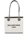 Balenciaga Ivory Canvas M Duty Free Shopping Bag In Beige