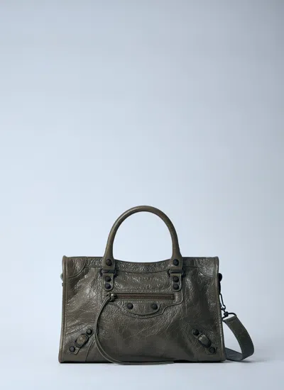 Balenciaga Women Small Le City Handbag In White