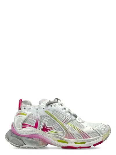 BALENCIAGA WOMEN'S SNEAKER RUNNER WHITE PINK YELLOW FLUO