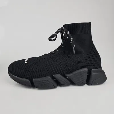 Pre-owned Balenciaga Women's Speed 2 Black Laced Sneakers