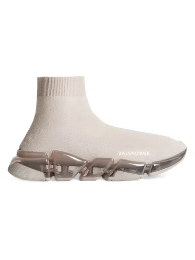 Balenciaga Speed 2.0 Knit Sneakers In Light Beige