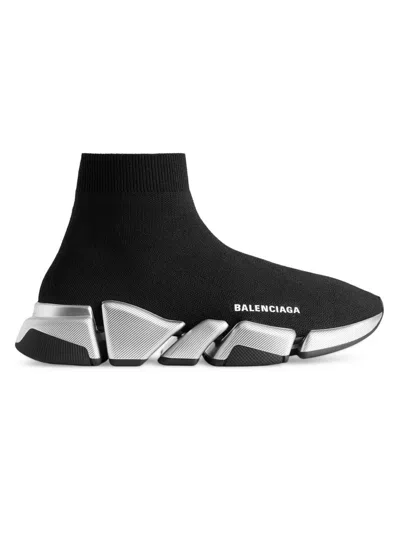 Balenciaga Speed Recycled Knit Sneakers In Black
