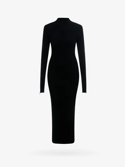 Balenciaga Women Spiral Viscose Dress In Black