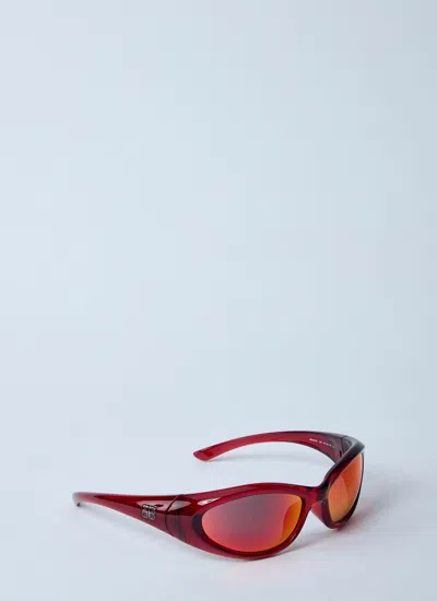 Balenciaga Women Sporty B Round Af Sunglasses In Red