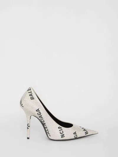 Balenciaga Square Knife 110 Pumps In Silver