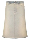Balenciaga Women's Falda Midi Denim In Multicolor