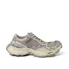 Balenciaga Women Multicolor Synthetic Leather And Mesh Stapler Sneakers In Beige/grey