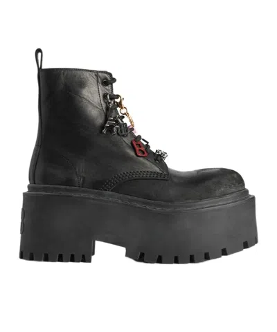 Balenciaga Women's Strike Platform Bootie With Charms In Black/multicolor