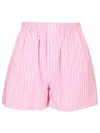 Balenciaga Pink And White Striped Cotton Boxer Shorts In Pink