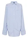 Balenciaga Knotted Shirt In Clear Blue