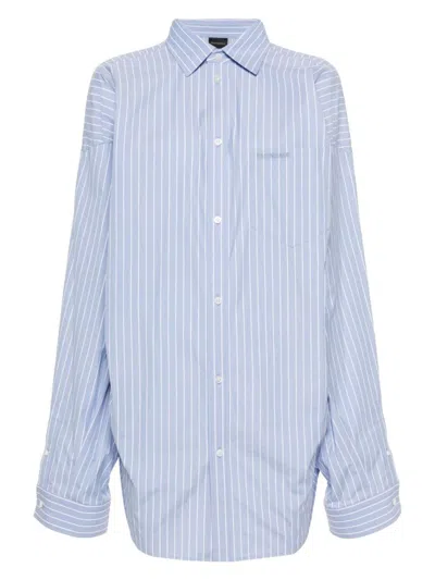 BALENCIAGA WOMEN'S STRIPED COTTON SHIRT