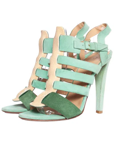 Balenciaga Women's Suede Gladiator Sandal (authentic Pre-loved) In Green