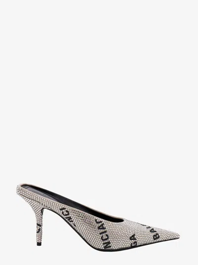 Balenciaga Women Suede Mule With All-over Rhinestones In Metallic