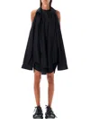 Balenciaga Suspended Cotton Poplin Dress In Black