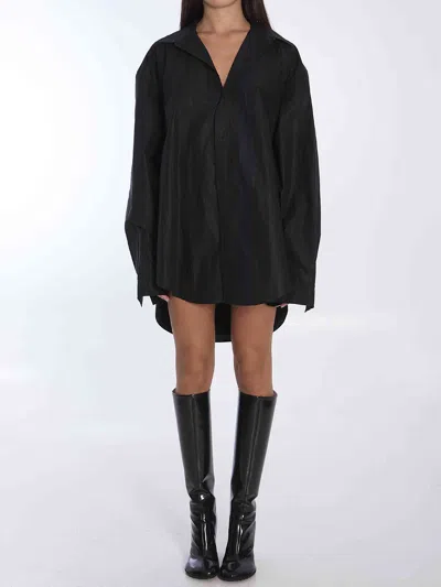 Balenciaga Women Suspended Shirt Dress In Black