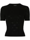 Balenciaga Women's Open-knit Wool Top In Black
