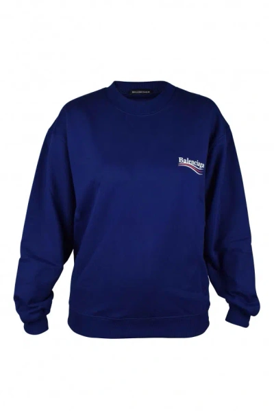 Balenciaga Women Sweatshirt Political In Blue