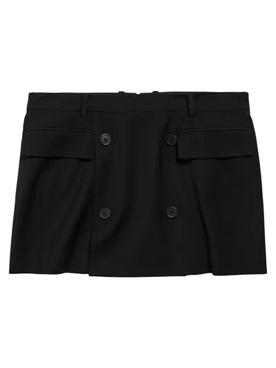 Balenciaga Women Viscose And Wool Twill Miniskirt In Animal Print