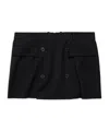 Balenciaga Women Viscose And Wool Twill Miniskirt In Black