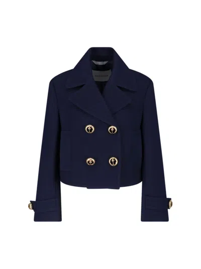 Balenciaga Women's Tailored Wool Jacket With Viscose & Cotton Lining In Blue