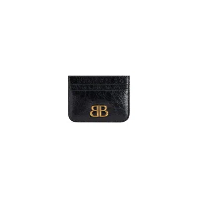 Balenciaga Women's Tarjetero Monaco Negro Logo Dorado In Black
