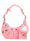 Balenciaga Women Pink Nappa Leather Le Cagole Xs Shoulder Bag In Pink