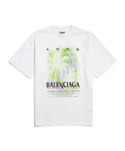 Balenciaga The Window Cotton T-shirt In Blue