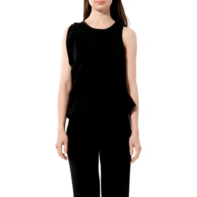 Balenciaga Draped Sleeveless Top In Black