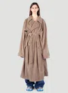 Balenciaga Women's Towel Trench Coat In Cream