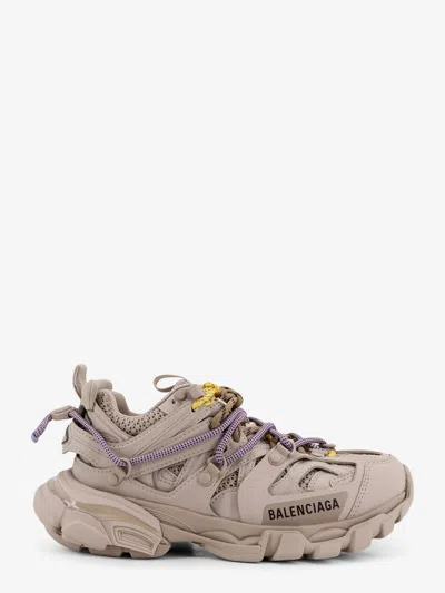 Balenciaga Women Track Mesh Sneakers With Colored Laces Detail In Neutral