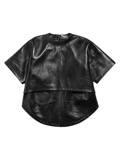 Balenciaga Women's Train Cropped T-shirt In Black