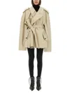 Balenciaga Women Trench Cropped In Neutral