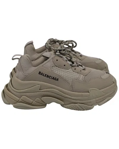 Balenciaga Women's Triple S Sneakers In Beige Polyester (authentic Pre-loved) In Gray