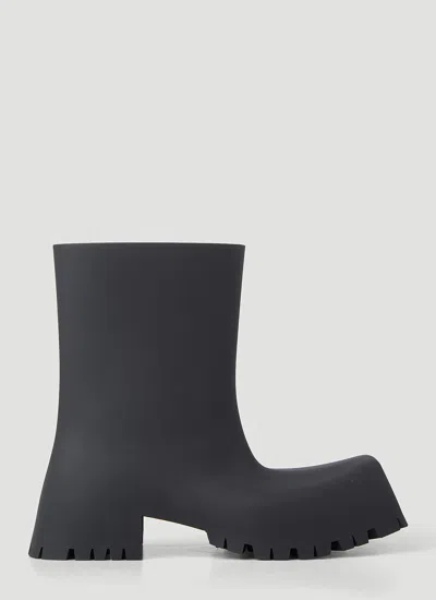 Balenciaga Low Heels Ankle Boots In Black Rubber/plasic