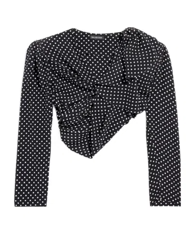 Balenciaga Women's Tucked-in Blouse In Black/ecru In Multi
