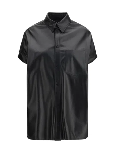 Balenciaga Women Tucked Sleeves Shirt In Black