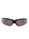 Balenciaga Turbo D-frame Wraparound Sunglasses In Black