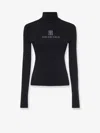 Balenciaga Women Turtleneck With Lettering Logo On The Front In Multi