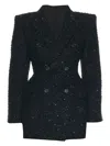 Balenciaga Women's Tweed Button Up Jacket In Black