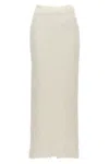 Balenciaga Off White High Waist Long Tweed Skirt In White